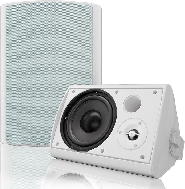 Herdio 6,5 Zoll 400 Watt Bluetooth Outdoor-Lautsprecher Wasserdicht Außenlautsprecher Für Garten,Terrasse, Restaurant (Weiß)