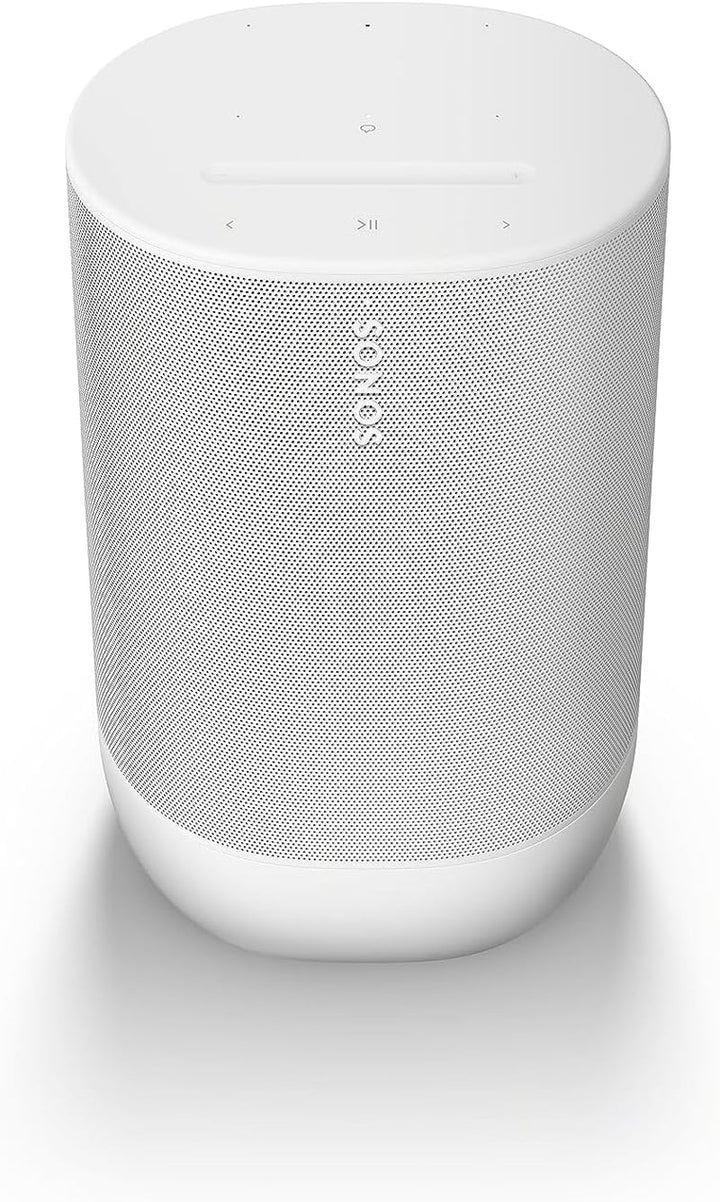 Sonos Move 2 | Difuzor WLAN portabil cu WLAN, Bluetooth, compatibil cu Amazon Alexa, autonomie de cel puțin 24 de ore și stație de încărcare wireless - Alb