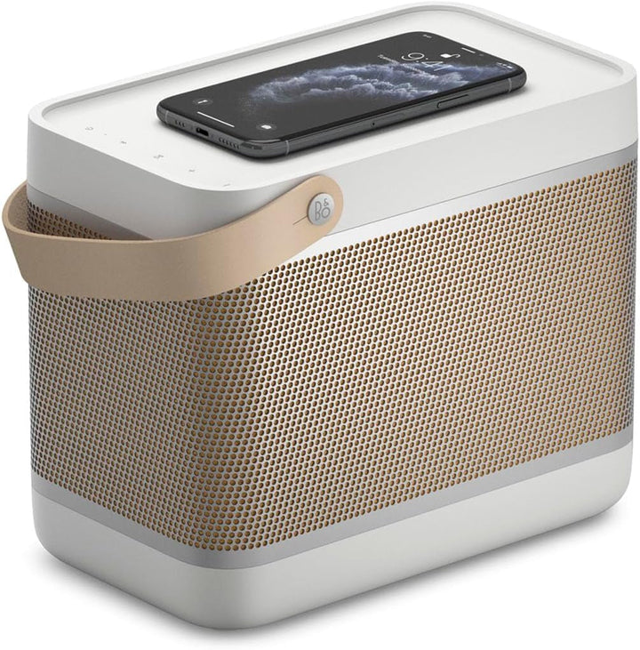 Bang & Olufsen Beolit 20 - Boxă portabilă Bluetooth portabilă fără fir, puternică, cu sunet la 360 de grade și stație de încărcare Qi integrată - Grey Mist