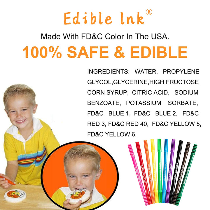 Lebensmittelfarbe Stift -10PCS Lebensmittelfarbe Stifte Backen,Essbar Marker Pen, Essbare Markierungen, Lebenmittelstift Dual Tip Coloring Marker,Gourmet-Autoren Für Diy-Kuchendekoration,Kekse
