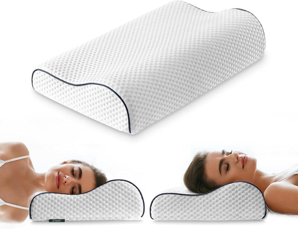 Z-Hom pernă de susținere a gâtului, pernă din spumă cu memorie, pernă pentru dormit lateral, pernă ergonomică, pernă anti sforăit, pernă ortopedică de dormit, husă detașabilă (49 X 30 X 7/10 Cm)