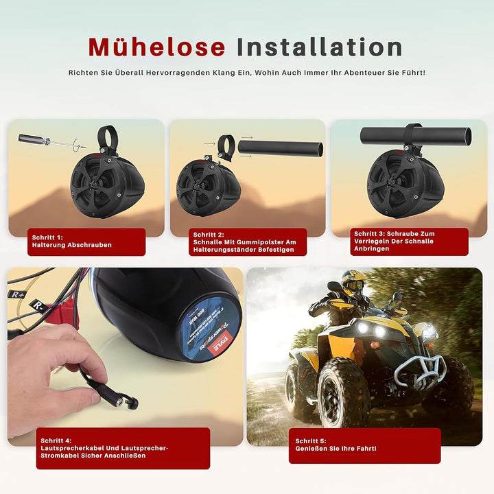 Pyle Outdoor Lautsprecher Boxen – Laustprecher 800W Geeignet Als Aufbaulautsprecher Auto, Als Outdoor Musikanlage Für Die Terrasse, Als Pool Lautsprecher Oder Als Auto Lautsprecher Set, 2–Wege–System