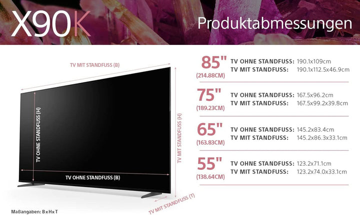 Sony BRAVIA XR, XR-50X90S, 50 Zoll Fernseher, Full Array LED, 4K HDR 120Hz, Google TV, Smart TV, Works with Alexa, Mit Exklusiven Ps5-Features, HDMI 2.1, Gaming-Menü Mit ALLM + VRR, 24 + 12M Garantie