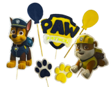 Lot de 7 décorations comestibles en pâte à sucre, Paw Patrol