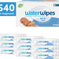 Waterwipes Plastikfreie, Originale Reinigungstücher Für Babys, 540 Stück (9 Packungen), 99,9 % Wasserbasierte Reingugnstücher, Unparfümiert Für Empfindliche Haut