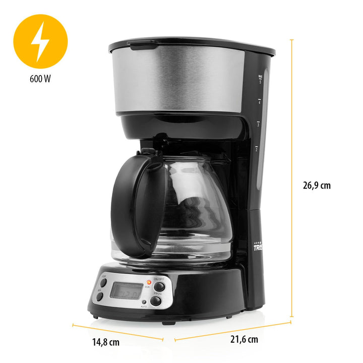 Cafetieră Tristar, Pentru 4-6 cești, Funcție de menținere la cald, Oprire automată, Sistem fără picurare, Filtru de apă detașabil, Fără Bpa, Piese lavabile în mașina de spălat vase, CM-1284