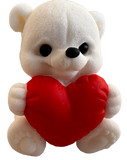 Edible sugar paste decoration, White teddy bear with red heart