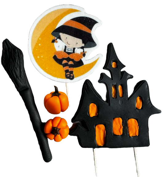 Set 5 decoratiuni comestibile din pasta de zahar, Halloween