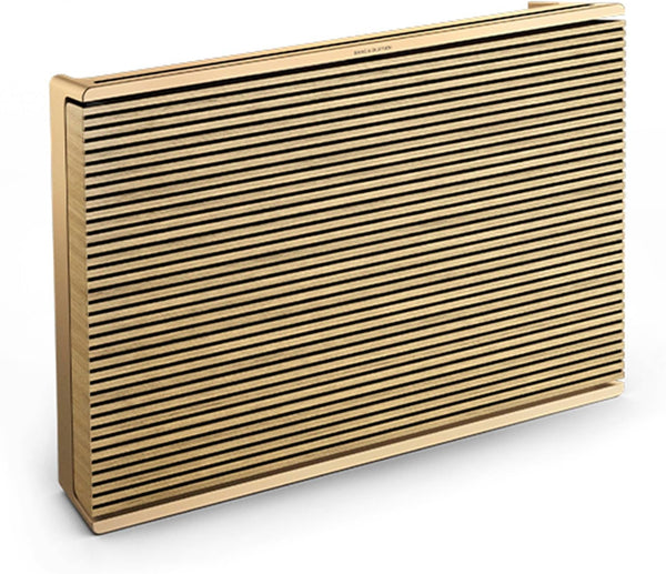 Bang & Olufsen Beosound Level - Difuzor portabil fără fir cu Wifi și Bluetooth (16 ore de funcționare a bateriei), Difuzor durabil certificat Cradle to Cradle - Gold Tone/Wood
