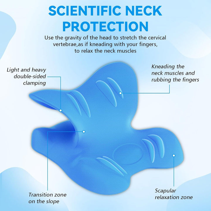 Neck Stretcher 2.0, Cloudy Neck Lefaya Neck Stretcher Orthopaedic Test Winner Neck Stretcher pentru a ușura durerea gâtului Premium Neck Hump Neck Cloud corectează postura (albastru)