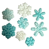 Set of 8 edible sugar decorations, Snowflakes