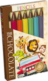 Chocolat au lait, sous forme de crayons de couleur 