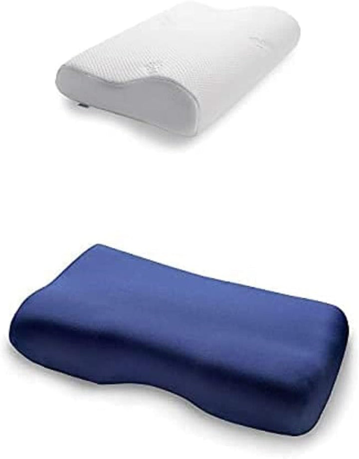 TEMPUR Original Sleeping Pillow Memory Foam, Pernă ergonomică de susținere a gâtului pentru cei care dorm lateral și pe spate, Fermă, M (50 X 31 X 10/7 Cm), Alb