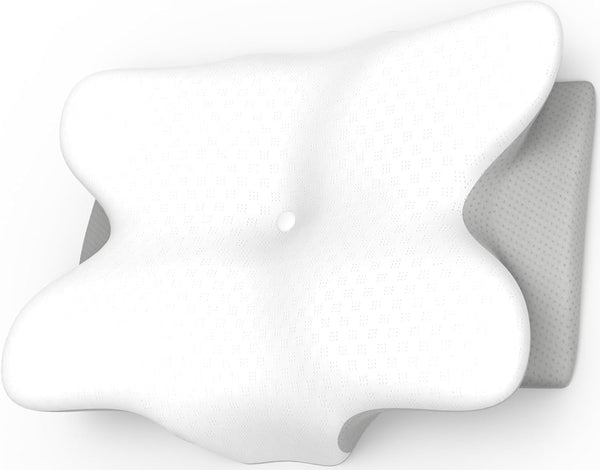 Pernă cervicală din spumă de memorie ergonomică pentru gât cu capac detașabil, lavabil, pentru somn ortopedic, dureri de gât și dureri abdominale (55X35X13 Cm)