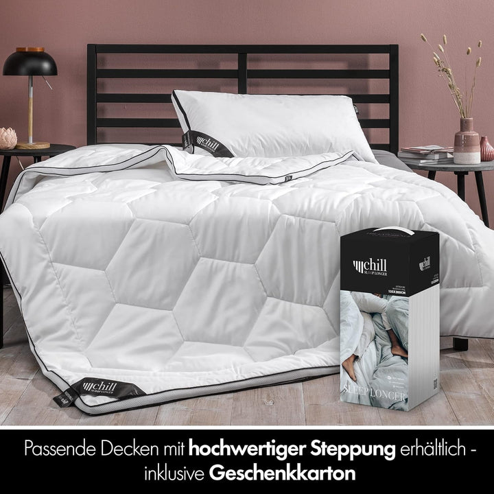 Pernă 80X80 Cm - design 2 în 1 - pernă în pernă - pernă de dormit mare respirabilă și lavabilă și 100% vegană - 2 perne 3 opțiuni - pernă cu umplutură 600G & 1200G