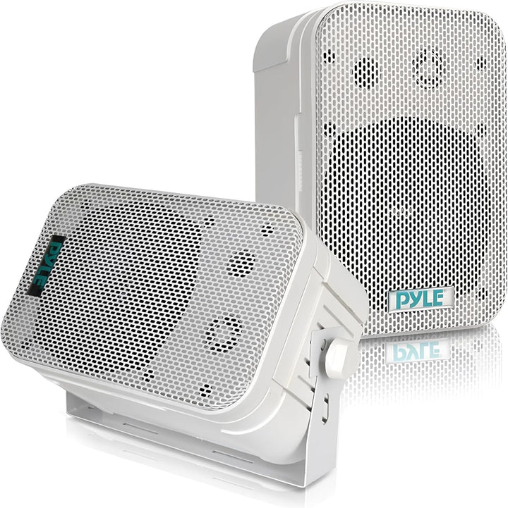 Pyle Outdoor Lautsprecher, Wandlautsprecher – Outdoor Speaker – Wasserdichte Box Outdoor & Indoor 400 Watt, Einfache Installation Als Outdoor Box & Musikbox Innen, Robuste 2Er Set Lautsprecher Boxen