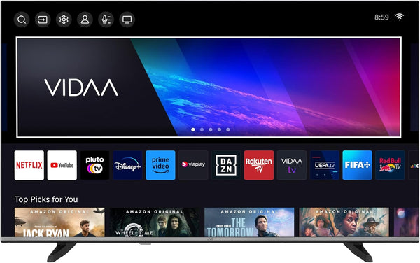 JVC Fernseher 50 Zoll Smart TV VIDAA LT-50VD3555 4K Fernseher UHD, HDR TV Mit Dolby Vision Und Integriertem Triple-Tuner, LED TV Schwarz