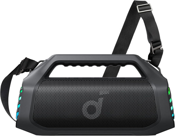Boxă de exterior Soundcore Boom 2 Pro, 140 W, 2+2 canale, Bassup 2.0, 20 H, încărcare rapidă, IP68 rezistent la praf și apă, lumini RGB, USB-C, power bank, BT 5.3, boxă Bluetooth portabilă