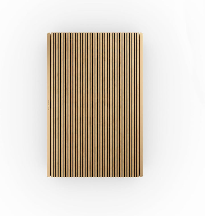 Bang & Olufsen Beosound Level - Difuzor portabil fără fir cu Wifi și Bluetooth (16 ore de funcționare a bateriei), Difuzor durabil certificat Cradle to Cradle - Gold Tone/Wood