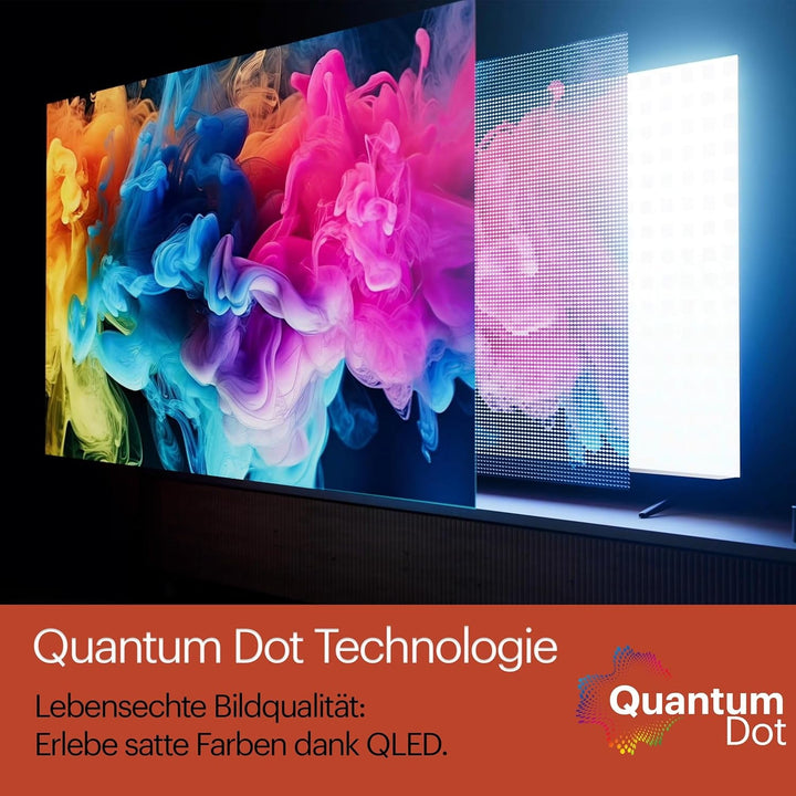 Grundig 50 VOE 84 Q Fernseher 50 Zoll (126 Cm) QLED TV, VPI 1800, Google TV, 4K UHD, Dolby Vision, HDR10+, Motion Picture Improvement, Chromecast Built-In, Bluetooth, Smart TV, Schwarz