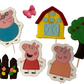 Set of 7 edible sugar paste decorations, Peppa Pig