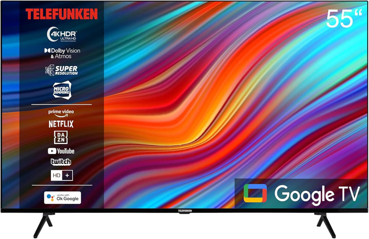 Telefunken Android TV 40 Zoll Fernseher (Full HD Smart TV, HDR, Triple-Tuner, Bluetooth) XF40AN750M, Schwarz