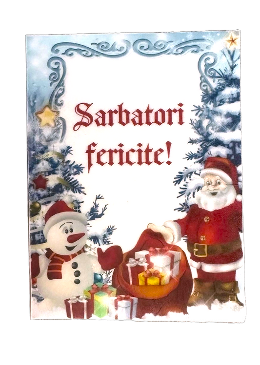 Decoratiune comestibila din zahar - "Sarbatori Fericite!" - Nati Shop 