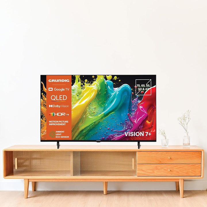 Grundig 50 VOE 84 Q Fernseher 50 Zoll (126 Cm) QLED TV, VPI 1800, Google TV, 4K UHD, Dolby Vision, HDR10+, Motion Picture Improvement, Chromecast Built-In, Bluetooth, Smart TV, Schwarz