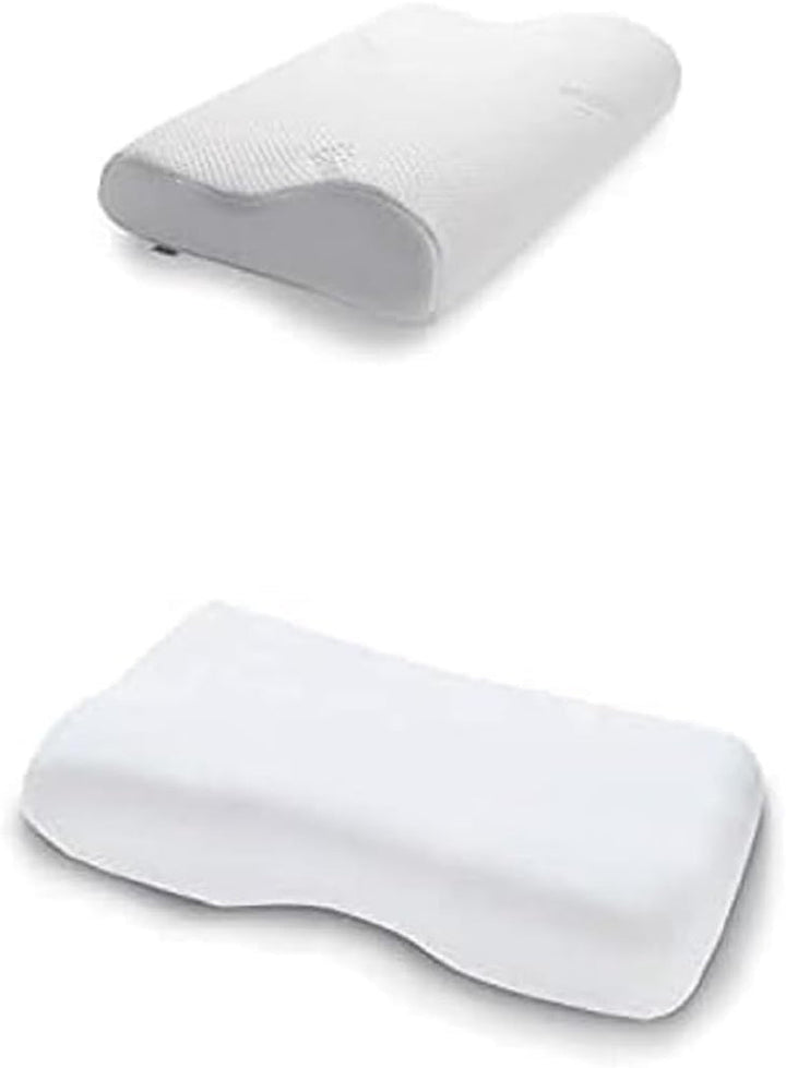 TEMPUR Original Sleeping Pillow Memory Foam, Pernă ergonomică de susținere a gâtului pentru cei care dorm lateral și pe spate, Fermă, M (50 X 31 X 10/7 Cm), Alb