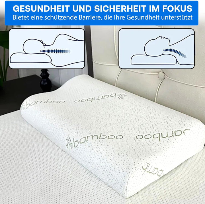 Pernă ortopedică de susținere a gâtului din spumă cu memorie - Pernă ergonomică, pernă anti sforăit pentru cei care dorm lateral, pe stomac și pe spate, Pilow, 60Cm X 40Cm X 12Cm