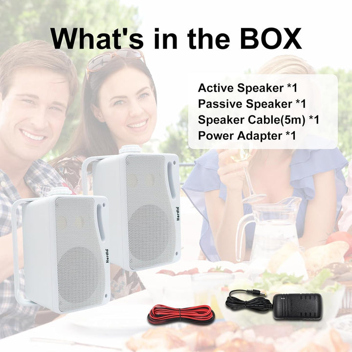 3,5 Zoll Bluetooth Outdoor Lautsprecher Marine Lautsprecher 3 Wege 200W Wasserdicht Weatherproof Für Outdoor Indoor Patio Garten Deck Camper Boot Terrasse Restaurant (1 Paar, Weiß)