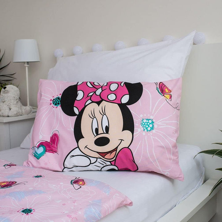 Minnie Maus Kinder Bettwäsche Set Schmetterling Butterfly Rosa 100X135 Cm, 40X60 Cm, 100% Baumwolle