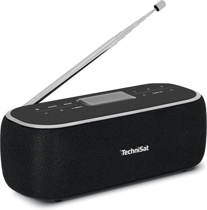 Technisat DIGITRADIO BT 1 - Difuzor Bluetooth portabil cu radio digital DAB+ (FM, ceas, alarmă cu temporizator, memorie favorite, funcție mâini libere, aux-in, butoane de selecție directă, baterie reîncărcabilă, 6 wați) Negru