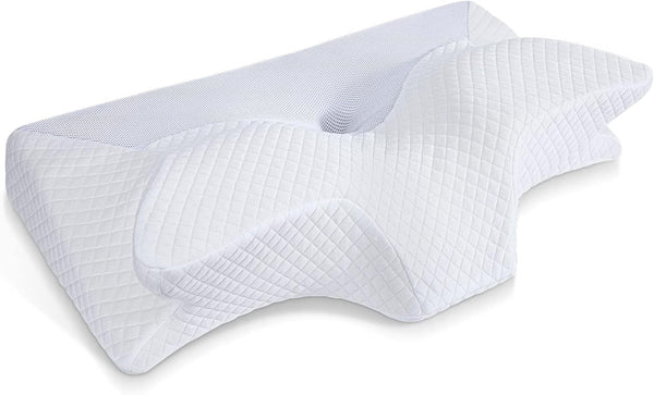Pernă ortopedică din spumă de memorie pentru susținerea gâtului pernă pentru coloana cervicală Pernă ergonomică pentru dureri de spate, laterale și abdominale, 70X40X8.5/14Cm