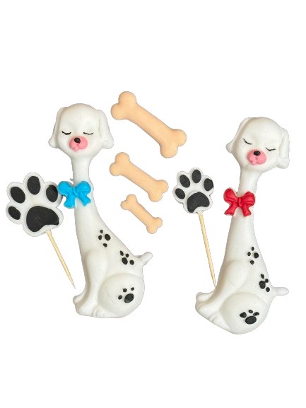 Set 7 decoratiuni comestibile din zahar, Dalmatian Dog - Nati Shop 