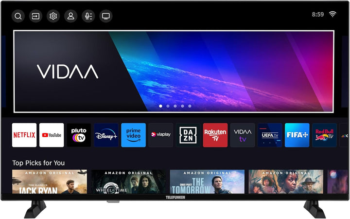 Telefunken XH32N750M Fernseher 32 Zoll Hd-Ready LED TV Mit 80 Cm Bildschirmdiagonale Und Integriertem Triple-Tuner, Schwarz