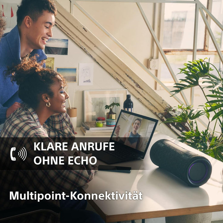 Sony SRS-XG300 - Difuzor Bluetooth portabil fără fir cu sunet puternic de petrecere și iluminare - rezistent la apă, baterie cu autonomie de 25 de ore, smartphone și încărcare rapidă - negru