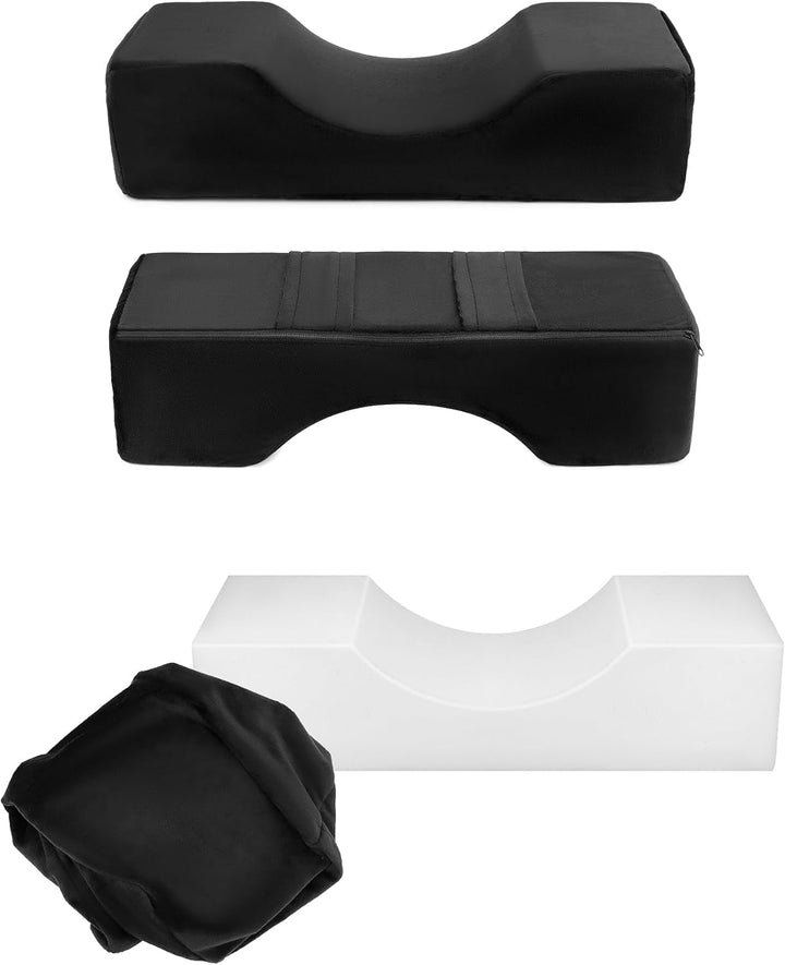 QWORK® Wimpernkissen, U-Förmiges Beauty Makeup Kissen, Ergonomisches Wimpernkissen Für Verlängerungen, Memory Foam Wimpernkissen Für Den Heimgebrauch Im Schönheitssalon (Schwarz)