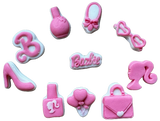 Lot de 10 décorations comestibles en pâte à sucre, Barbie