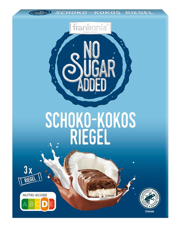 Frankonia, ciocolata fara zahar adaugat, batoane ciocolată - nucă de cocos, 100 g (3x33 g)