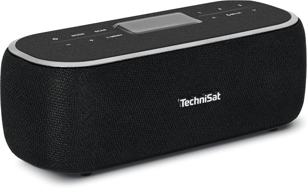Technisat DIGITRADIO BT 1 - Difuzor Bluetooth portabil cu radio digital DAB+ (FM, ceas, alarmă cu temporizator, memorie favorite, funcție mâini libere, aux-in, butoane de selecție directă, baterie reîncărcabilă, 6 wați) Negru