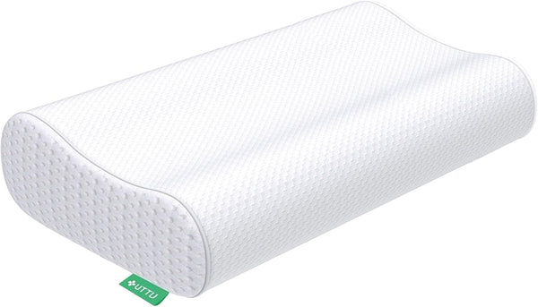 UTTU Memory Foam Sandwich Pillow, Neck Pain Relief Pillow, Ergonomic Neck Pillow, Adjustable Memory Foam Pillow 60X36X12/10Cm