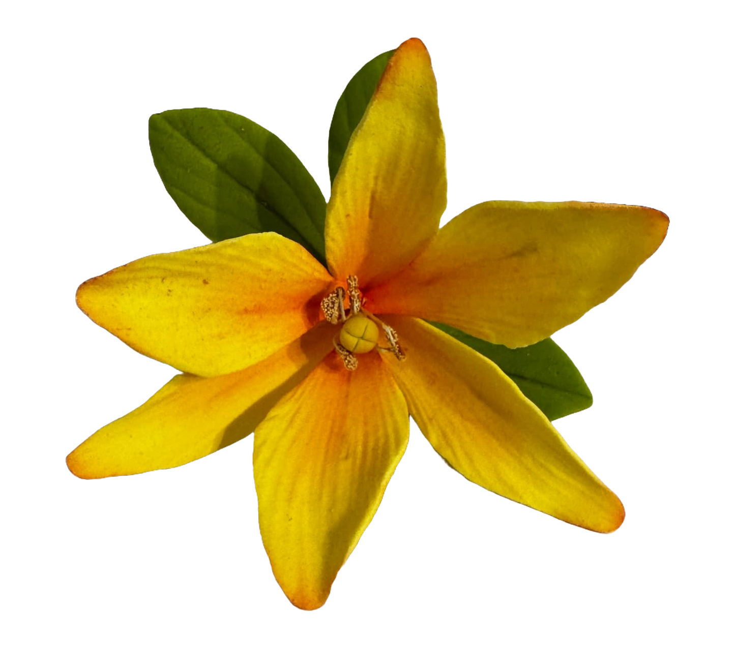 Edible sugar paste decoration, Yellow lily