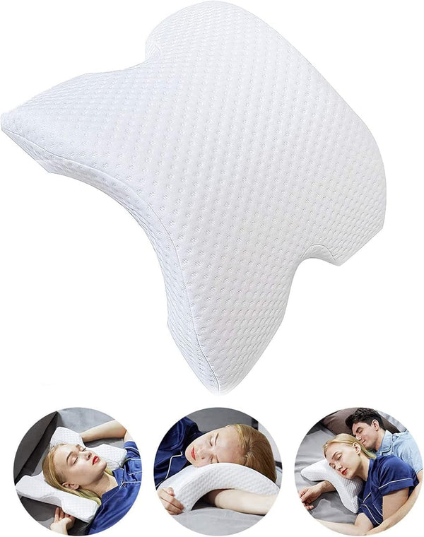 MINGZE Multifuncțional Memory Foam Pillow Neck Pillow Foam, Bow U-Shaped Neck Pillow, Slow Rebound Sleeping Pillow Rebound Pressure Pillow, Pillow Ice Silk for Hand And Neck Protection