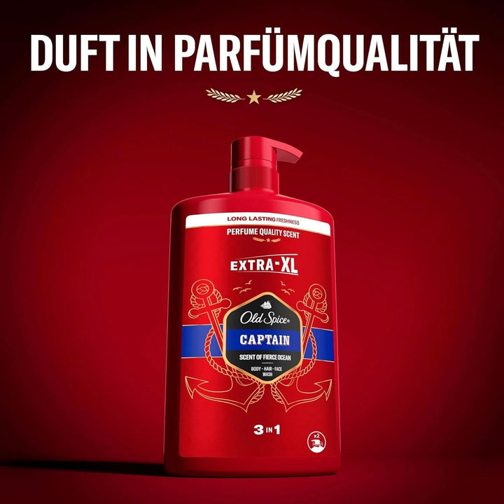 Old Spice Captain 3-In-1 Gel de duș și șampon pentru bărbați, 1 litru
