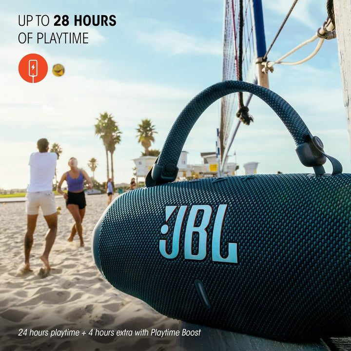 JBL Charge 6, Difuzor Bluetooth portabil, 28 ore autonomie, IP68 rezistent la apă, praf și șocuri, sunet Pro cu AI Sound Boost, Auracast Multi-Speaker, negru