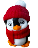 Edible sugar paste decoration, Penguin with scarf and red hat