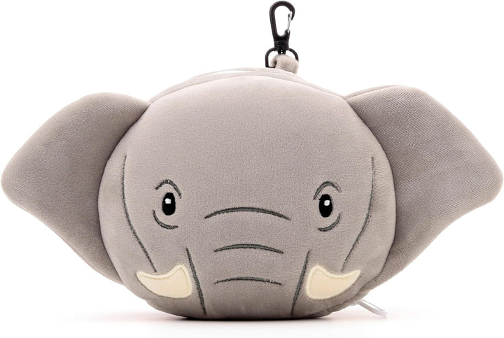 Pernă de călătorie, Rotundă, Din pluș, Elefant, Și mască pentru ochi, Unisex, O singură mărime, Unisex, Waist Unique