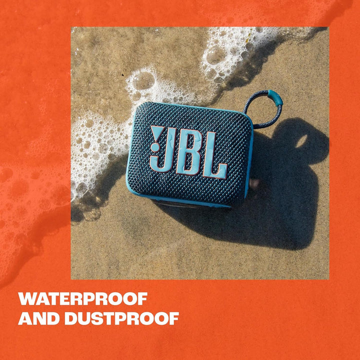 JBL Go 4 - Albastru - Boxă portabilă Bluetooth cu sunet JBL Pro, bas profund și funcție Playtime Boost - rezistentă la apă și praf - 7 ore de funcționare