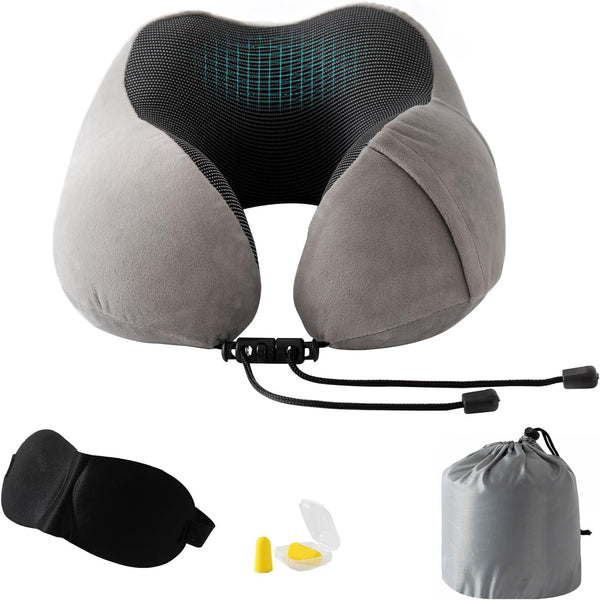 Good Nite Neck Pillow Airplane Neck Pillow Travel Pillow Adult Neck Pillow Car Home Pillow Head Pillow Ergonomic Memory Foam Washable With Narrow Back Adjustable Grey